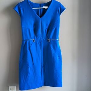 New York & Company Stretch Blue Dress